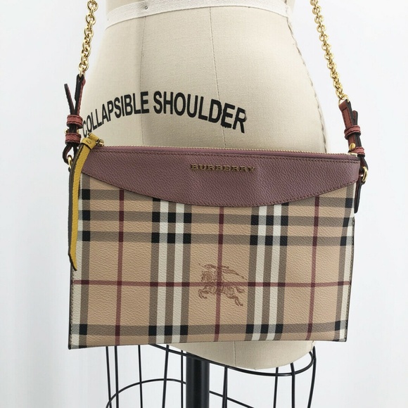 BURBERRY Peyton Crossbody Haymarket Check Bag - Picture 4 of 8